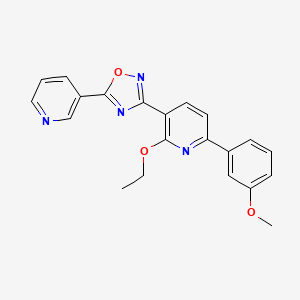 molecular formula C21H18N4O3 B7720421 3-(2-ethoxy-6-(3-methoxyphenyl)pyridin-3-yl)-5-(pyridin-3-yl)-1,2,4-oxadiazole 