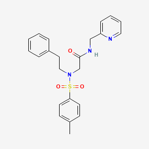 molecular formula C23H25N3O3S B7720438 N-[2-(cyclohex-1-en-1-yl)ethyl]-2-[N-(2-phenylethyl)4-methylbenzenesulfonamido]acetamide 