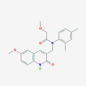 molecular formula C22H24N2O4 B7720470 N-(2,4-dimethylphenyl)-N-((2-hydroxy-6-methoxyquinolin-3-yl)methyl)-2-methoxyacetamide 