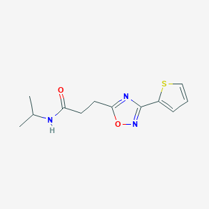 molecular formula C12H15N3O2S B7720490 N-isopropyl-3-(3-(thiophen-2-yl)-1,2,4-oxadiazol-5-yl)propanamide 