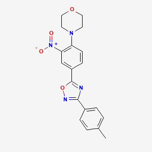molecular formula C19H18N4O4 B7720508 4-(2-nitro-4-(3-(p-tolyl)-1,2,4-oxadiazol-5-yl)phenyl)morpholine 
