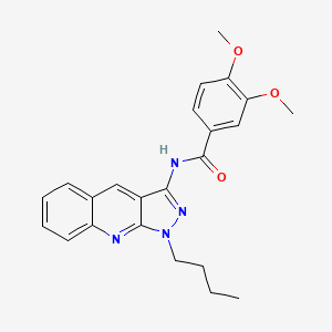molecular formula C23H24N4O3 B7720522 N-(1-butyl-1H-pyrazolo[3,4-b]quinolin-3-yl)-3,4-dimethoxybenzamide 