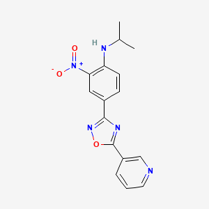 molecular formula C16H15N5O3 B7720526 N-isopropyl-2-nitro-4-(5-(pyridin-3-yl)-1,2,4-oxadiazol-3-yl)aniline 