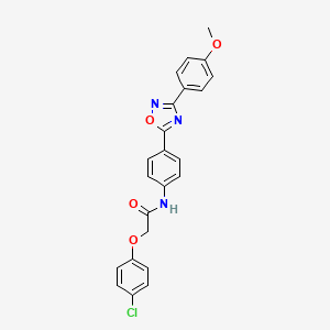 molecular formula C23H18ClN3O4 B7720561 2-(4-chlorophenoxy)-N-(4-(3-(4-methoxyphenyl)-1,2,4-oxadiazol-5-yl)phenyl)acetamide 