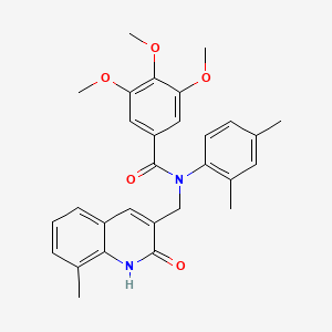 molecular formula C29H30N2O5 B7720566 N-(2,4-dimethylphenyl)-N-((2-hydroxy-8-methylquinolin-3-yl)methyl)-3,4,5-trimethoxybenzamide 