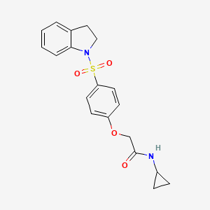molecular formula C19H20N2O4S B7720572 ethyl 4-{2-[4-(2,3-dihydro-1H-indole-1-sulfonyl)phenoxy]acetyl}piperazine-1-carboxylate 