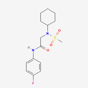 molecular formula C15H21FN2O3S B7720578 2-(N-cyclohexylmethanesulfonamido)-N-(2,6-dimethylphenyl)acetamide 