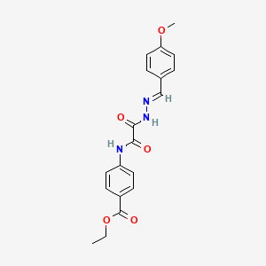 molecular formula C19H19N3O5 B7720589 ethyl 4-({N'-[(E)-[1-(2,4-dichlorophenyl)-2,5-dimethyl-1H-pyrrol-3-yl]methylidene]hydrazinecarbonyl}formamido)benzoate 