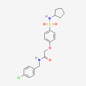 molecular formula C20H23ClN2O4S B7720608 N-(4-chlorobenzyl)-2-(4-(N-cyclopentylsulfamoyl)phenoxy)acetamide 