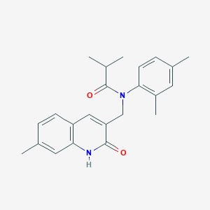 molecular formula C23H26N2O2 B7720615 N-(2,4-dimethylphenyl)-N-((2-hydroxy-7-methylquinolin-3-yl)methyl)isobutyramide 