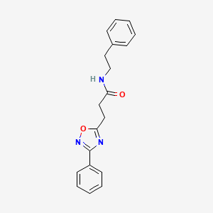 molecular formula C19H19N3O2 B7720620 N-phenethyl-3-(3-phenyl-1,2,4-oxadiazol-5-yl)propanamide 
