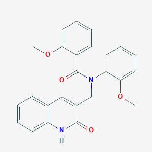 molecular formula C25H22N2O4 B7720627 N-((2-hydroxyquinolin-3-yl)methyl)-2-methoxy-N-(2-methoxyphenyl)benzamide 
