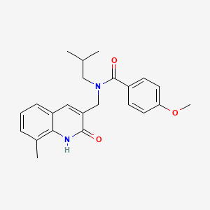 N-((2-hydroxy-8-methylquinolin-3-yl)methyl)-N-isobutyl-4-methoxybenzamide