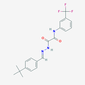 (E)-2-(2-(4-(tert-butyl)benzylidene)hydrazinyl)-2-oxo-N-(3-(trifluoromethyl)phenyl)acetamide