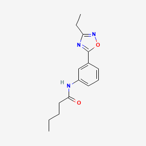 molecular formula C15H19N3O2 B7720653 N-(3-(3-ethyl-1,2,4-oxadiazol-5-yl)phenyl)pentanamide 