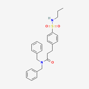 N,N-dibenzyl-3-(4-(N-propylsulfamoyl)phenyl)propanamide