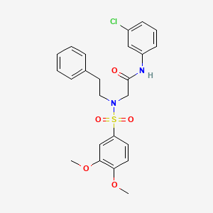 molecular formula C24H25ClN2O5S B7720692 N-(3-chlorophenyl)-2-(3,4-dimethoxy-N-phenethylphenylsulfonamido)acetamide 