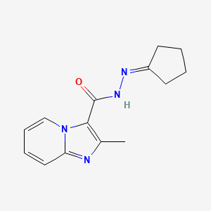 molecular formula C14H16N4O B7720699 N'-cyclopentylidene-2-methylimidazo[1,2-a]pyridine-3-carbohydrazide 