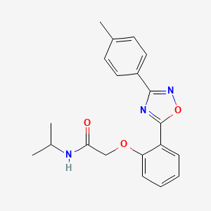 molecular formula C20H21N3O3 B7720711 N-isopropyl-2-(2-(3-(p-tolyl)-1,2,4-oxadiazol-5-yl)phenoxy)acetamide 