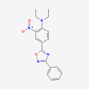 molecular formula C18H18N4O3 B7720726 N,N-diethyl-2-nitro-4-(3-phenyl-1,2,4-oxadiazol-5-yl)aniline 