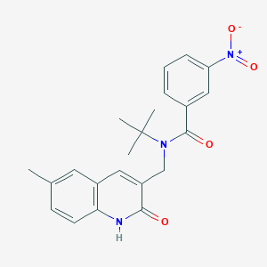 N-(tert-butyl)-N-((2-hydroxy-6-methylquinolin-3-yl)methyl)-3-nitrobenzamide
