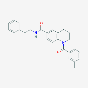 molecular formula C26H26N2O2 B7720750 N-(4-methoxyphenyl)-1-(3-methylbenzoyl)-1,2,3,4-tetrahydroquinoline-6-carboxamide 