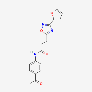molecular formula C17H15N3O4 B7720756 N-(4-acetylphenyl)-3-(3-(furan-2-yl)-1,2,4-oxadiazol-5-yl)propanamide 