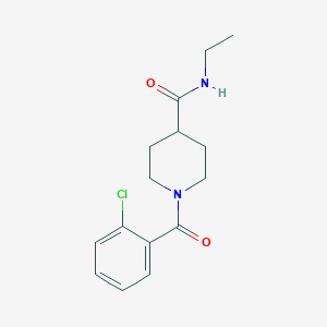 molecular formula C15H19ClN2O2 B7720775 1-(2-chlorobenzoyl)-N-ethylpiperidine-4-carboxamide 