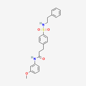 molecular formula C24H26N2O4S B7720778 N-(3-methoxyphenyl)-3-(4-(N-phenethylsulfamoyl)phenyl)propanamide 