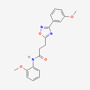molecular formula C19H19N3O4 B7720787 N-(2-methoxyphenyl)-3-(3-(3-methoxyphenyl)-1,2,4-oxadiazol-5-yl)propanamide 