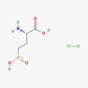 molecular formula C4H10ClNO4P+ B7720794 (2S)-2-Amino-4-(hydroxyphosphinyl)-butanoic acid hydrochloride 