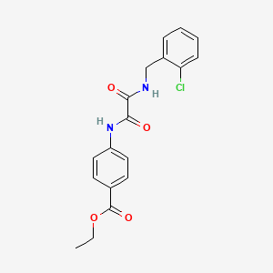 molecular formula C18H17ClN2O4 B7720800 ethyl 4-({N'-[(E)-(2-hydroxy-3-methoxyphenyl)methylidene]hydrazinecarbonyl}formamido)benzoate 