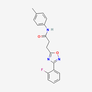 molecular formula C18H16FN3O2 B7720806 3-(3-(2-fluorophenyl)-1,2,4-oxadiazol-5-yl)-N-(p-tolyl)propanamide 