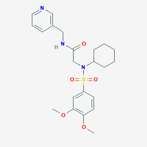 2-[Cyclohexyl-(3,4-dimethoxyphenyl)sulfonylamino]-N-(pyridin-3-ylmethyl)acetamide