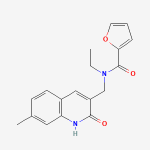 molecular formula C18H18N2O3 B7720822 N-ethyl-N-((2-hydroxy-7-methylquinolin-3-yl)methyl)furan-2-carboxamide 