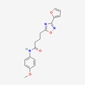 molecular formula C17H17N3O4 B7720823 4-(3-(furan-2-yl)-1,2,4-oxadiazol-5-yl)-N-(4-methoxyphenyl)butanamide 