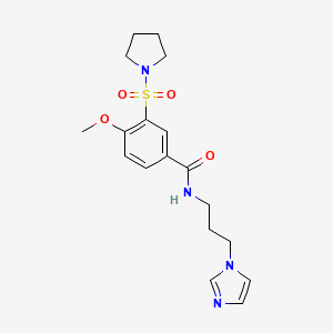 N-[(2-chlorophenyl)methyl]-4-methoxy-3-(pyrrolidine-1-sulfonyl)benzamide