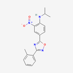 molecular formula C18H18N4O3 B7720830 N-isopropyl-2-nitro-4-(3-(o-tolyl)-1,2,4-oxadiazol-5-yl)aniline 