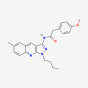 molecular formula C24H26N4O2 B7720845 N-(1-butyl-6-methyl-1H-pyrazolo[3,4-b]quinolin-3-yl)-2-(4-methoxyphenyl)acetamide 