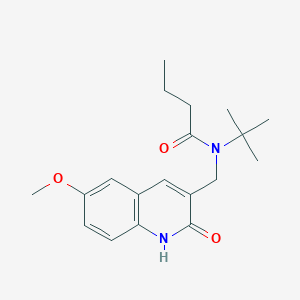 molecular formula C19H26N2O3 B7720860 N-(tert-butyl)-N-((2-hydroxy-6-methoxyquinolin-3-yl)methyl)butyramide 