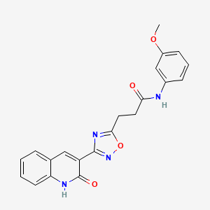 molecular formula C21H18N4O4 B7720867 3-(3-(2-hydroxyquinolin-3-yl)-1,2,4-oxadiazol-5-yl)-N-(3-methoxyphenyl)propanamide 