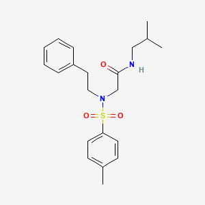 molecular formula C21H28N2O3S B7720879 N-(2H-1,3-benzodioxol-5-yl)-2-[N-(2-phenylethyl)4-methylbenzenesulfonamido]acetamide 