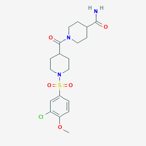 molecular formula C19H26ClN3O5S B7720892 1-(3-chloro-4-methoxybenzenesulfonyl)-4-(pyrrolidine-1-carbonyl)piperidine 