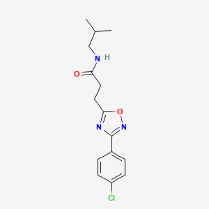 molecular formula C15H18ClN3O2 B7720900 3-(3-(4-chlorophenyl)-1,2,4-oxadiazol-5-yl)-N-isobutylpropanamide 
