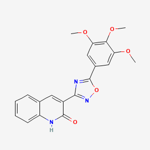 molecular formula C20H17N3O5 B7720910 3-(5-(3,4,5-trimethoxyphenyl)-1,2,4-oxadiazol-3-yl)quinolin-2-ol 