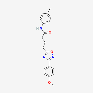 molecular formula C20H21N3O3 B7720930 4-(3-(4-methoxyphenyl)-1,2,4-oxadiazol-5-yl)-N-(p-tolyl)butanamide 