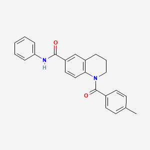 molecular formula C24H22N2O2 B7720950 N-(3-fluorophenyl)-1-(4-methylbenzoyl)-1,2,3,4-tetrahydroquinoline-6-carboxamide 