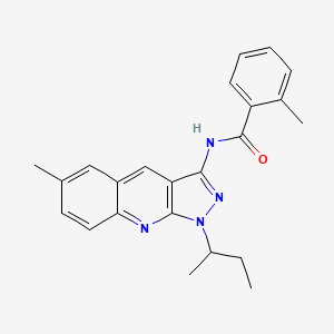 molecular formula C23H24N4O B7720968 N-(1-(sec-butyl)-6-methyl-1H-pyrazolo[3,4-b]quinolin-3-yl)-2-methylbenzamide 