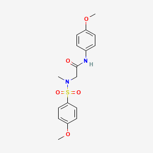 molecular formula C17H20N2O5S B7720969 2-(N-methyl4-methoxybenzenesulfonamido)-N-(2,4,6-trimethylphenyl)acetamide 