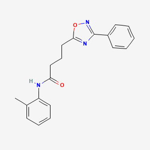 molecular formula C19H19N3O2 B7720974 4-(3-phenyl-1,2,4-oxadiazol-5-yl)-N-(o-tolyl)butanamide 